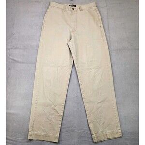 Polo Ralph Lauren Chino Pants Men's 31x32 Beige Tan Khaki Cotton Straight Flat